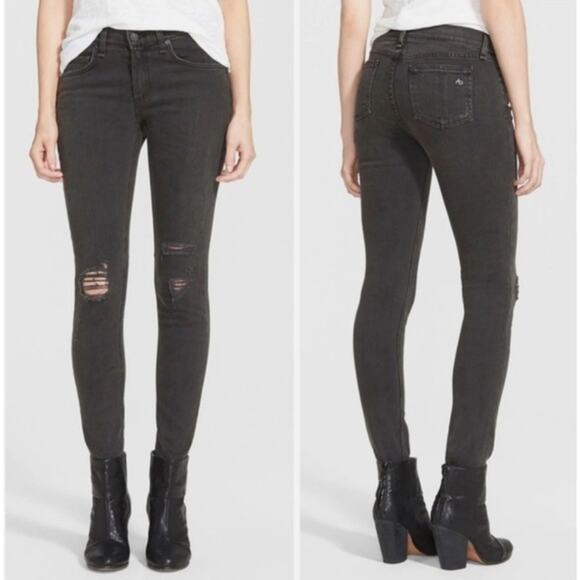 Rag & Bone Jeans The Skinny Dark Gray Mid-Rise Womens 25 - Picture 1 of 8